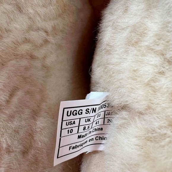 UGG Everleigh 1005386 Tall Tan Sheepskin Boots with Bows Size US10  EU41 NEW BOX - Picture 7 of 12